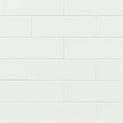 Peel and Stick 2x6 Ice White Glass Subway Mosaic Wall Tile, 1 Box, 20 sheets - Image 1 of 3