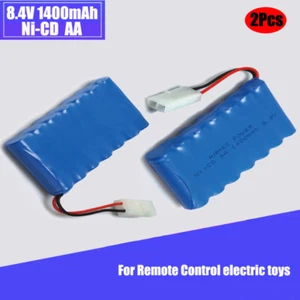2Pcs 8.4V 1400mAh Ni-Cd AA Rechargeable Battery KET-2P Plug for RC Toy RC Car - Picture 1 of 7