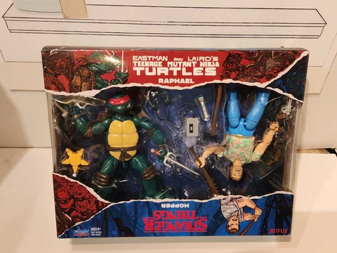 TMNT Raphael & Stranger Things Hopper  #81192 Eastman & Laird Playmates Toys Cover