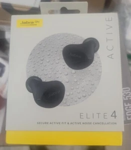 Jabra Elite 4 Active True Wireless Noise Cancelling In-Ear Headphones Black Open - Picture 1 of 3
