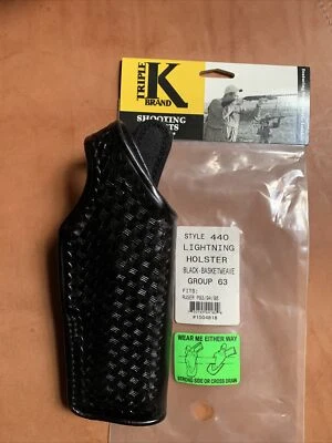 TRIPLE K #440 NEW- WEAR STRONGSIDE / CROSSDRAW  RUGER P93, P94,95 BL BASKETWEAVE - Image 1 of 2