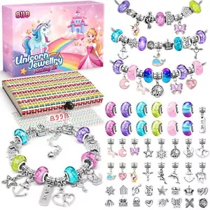 Einhorn Geschenke für Mädchen Armbänder Selber Machen Bastelset Kinder ab 6 ... - Bild 1 von 6