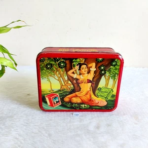1950s Vintage Lady Graphics Germex Little Oriental Balm Advertising Tin Box T269 - Picture 1 of 7