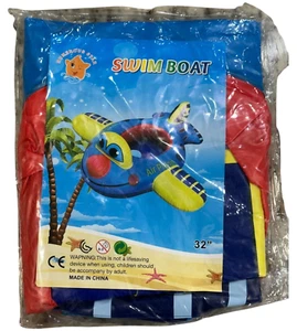 Inflatable Airplane Swimming Pool Float for Kids Toddlers Age 3+, 32" - Picture 1 of 2