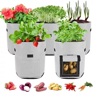 Potato Grow Bags 5 Pack Garden Vegetables Growing Planter for Carrot Onion - Picture 1 of 7