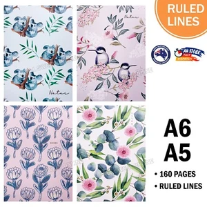 A6 A5 Ruled Notebook Note Book Card Cover Stationery Diary Journal Office School - Picture 1 of 18