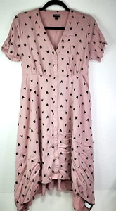 Torrid Hemdblusenkleid S 00 Midi Challis Knopf Haifischbiss Saum Kirche Sommer Boho - Bild 1 von 10