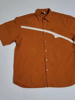 (#A1) G Unit Button Down Shirt Mens 3XL Orange Short Sleeve Logo - Image 1 of 4