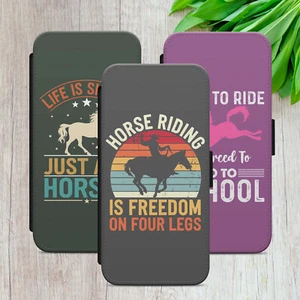 HORSE QUOTE FLIP CASE FOR IPHONE SAMSUNG GOOGLE WALLET PHONE COVER FUNNY GIFT - Picture 1 of 25