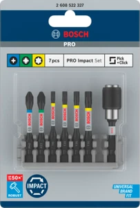 Bosch Pro Impact Control Set di punte per avvitatore Pick&Click Bits PH/PZ/TX 7 pezzi - Foto 1 di 1