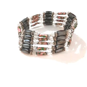 Hematite Cloisonne Bead Magnetic Necklace 5mm 33" - Picture 1 of 8