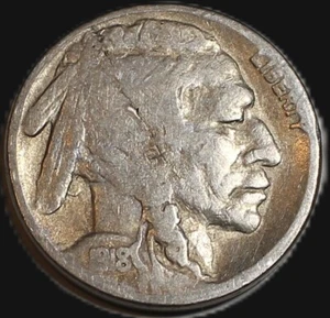 1918 S Buffalo Nickel Lamination (VG)Very Good Better Date 5C-DETAILED-KTU-044 - Picture 1 of 2