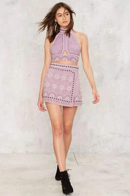 Nasty Gal - Conjunto de falda y top de gamuza con tachuelas lila Sisters of the Moon Foto 1 de 4
