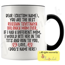 Personalized Russian Tsvetnaya Bolonka Mom Gifts Colored Lap Dog Owner Coffee