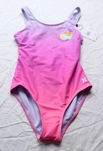 Hurley Girl's Ombre Twist Back One Piece Swimsuit EJ3 China Rose Size 10 NWT - Picture 1 of 3
