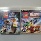 LEGO Jurassic World (Sony PlayStation 3) PS3 plus Marvel Super Heroes Tested