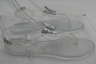 Sandalia LILIANA MARIPOSA TRANSPARENTE Playa Retro Slip Jaleas Planas Jalea MUJERES Talla 7 Foto 1 de 4