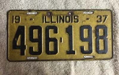 Good Solid VINTAGE 1937 ILLINOIS LICENSE PLATE See My Other Plates - Image 1 of 2