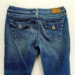 True Religion Becky Heritage Big T Jeans Womens 28 (31x32) Flare Leg Lowrise - Picture 1 of 12