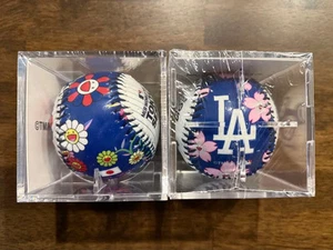 Set of 2 Takashi Murakami + MLB Tokyo 2025 Rawlings Dodgers & Cubs Baseball FS - Picture 1 of 4