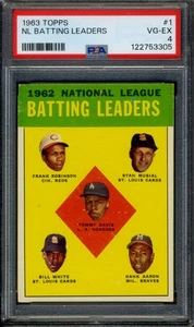 1963 Topps #1 NL Batting Leaders PSA 4 VG-EX - Picture 1 of 2