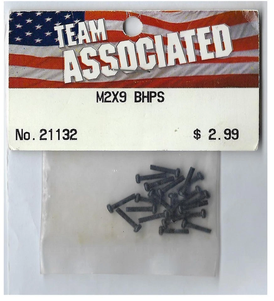 Team Associated Button Head Phillips Screw M2x9 (20) 21132 RC18T SC18 Rival Apex - Image 1 of 1