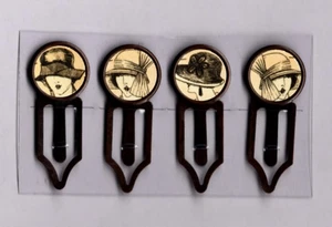 Graphic45 A LADIES' DIARY #101 Antique Copper (4) Metal Clips HANDMADE - Picture 1 of 1