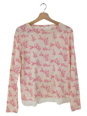 Springfield Damen Langarmshirt Gr. 38/M Beige mit Blumenmuster - Bild 1 von 4