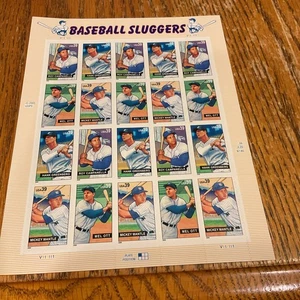 20 each Baseball sluggers .39 cent new sheet of stamps - Picture 1 of 4