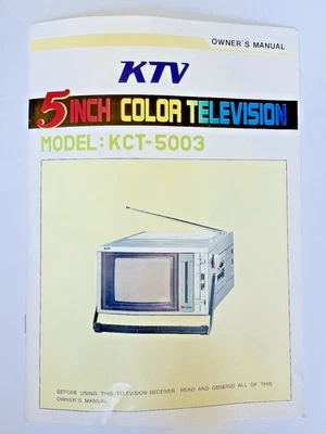 **MANUAL** for KTV KCT-5003 Color 5" CRT Television **MANUAL ONLY** - Image 1 of 2