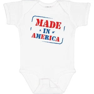 Inktastic Made In America Baby Bodysuit American Red White Blue 4th Of July - Picture 1 of 10