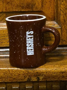 Vintage Brown HERSHEY CHOCOLATE MUG HEAVY THICK Wall DINER Style THROWBACK - Picture 1 of 6