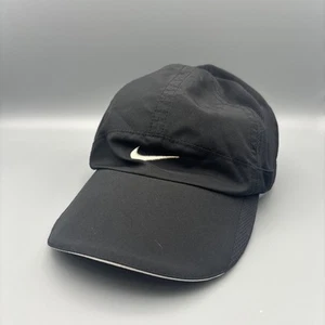 Vintage Nike Hat Cap Strapback Black 7 Panel Dri-Fit Running Adjustable - Picture 1 of 7