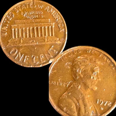 1972 D Mint Doubled Die Obverse Lincoln Memorial Cent Penny Error Coin READ  - Image 1 of 4