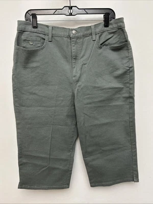 Pantalones de mezclilla para mujer Gloria Vanderbilt Amanda Capri brillantes talla clásica 14, salvia, nuevos con etiquetas Foto 1 de 4