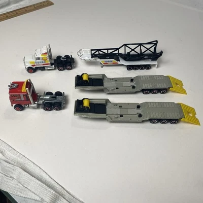 Majorette Space 3000 Semi Truck Lowboy Flatbed Trailer France Lot - Image 1 of 4