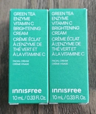 Crema iluminadora de vitamina C enzima té verde Innisfree x2 0,33 floz. Viaje NUEVO  Foto 1 de 4