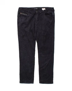ARMANI Womens Straight Corduroy Trousers W34 L30 Navy Blue Cotton AK06 - Picture 1 of 3