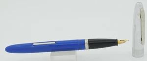 Wearever Pioneer Blue & Chrome Fountain Pen - Fine Nib - 1960's - USA - Picture 1 of 5