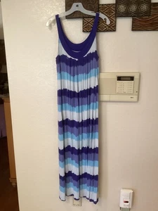 "Maxi Camisón De Colección Alfani Intimates Azul/Lavanda Rayas 40""Cx55""L Talla Mediana" - Imagen 1 de 5