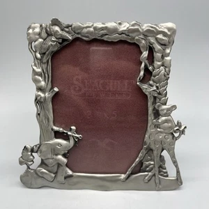 Vtg SEAGULL PEWTER Picture Frame Koala Bear Giraffe Elephant 1993 3.5X5” EUC! B - Picture 1 of 13