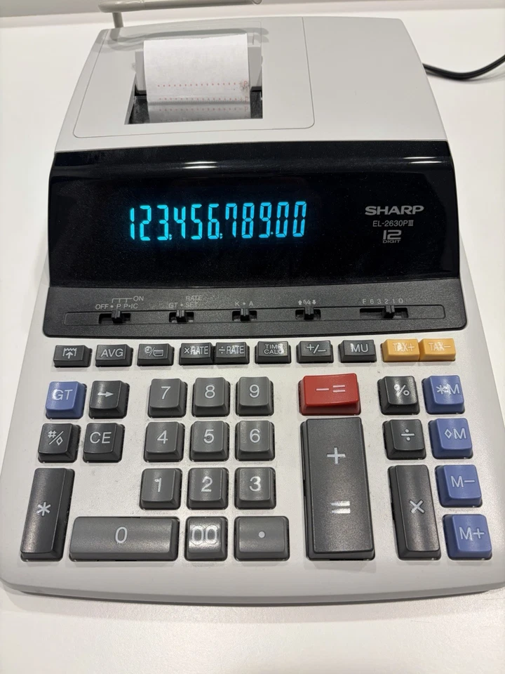 Sharp EL-2630PIII 12-Digit Printing Calculator – Tested & Working – AC Powered - Image 1 of 1