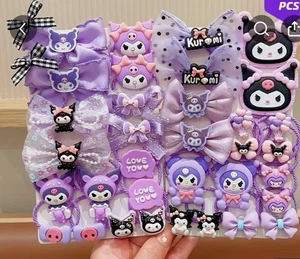 Kuromi - 34 teiliges Set - Haarschmuck Gummibänder Haargummis Schleifen Blumen - Bild 1 von 4