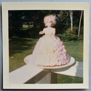 Unusual Pink Doll Cake Vintage 1960s Abstract Bizarre Odd Snapshot PHOTO ~ 1965 - Picture 1 of 2