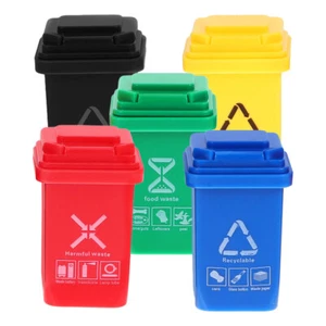 5Pcs Mini Trash Can Model for Dollhouse Beautiful Decoration - Picture 1 of 12