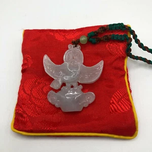 Asian Inspired ?Semi Precious? Opaque BIRD Pendant with Bag - Picture 1 of 3