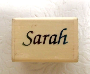 SARAH NAME RUBBER STAMP CRAFT That's All She Stamped - Picture 1 of 3