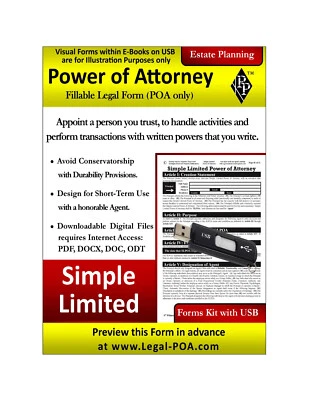Simple Limited Power of Attorney - Form & USB ( Legal Kit ) Foto 1 de 4