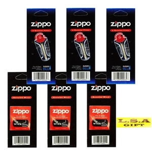 Zippo Lighter Flint&Wick of 6 Value Packs（18 flint+3 wick) - Picture 1 of 1