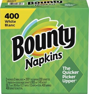Bounty Paper Napkins, White, 400 Count - Picture 1 of 7